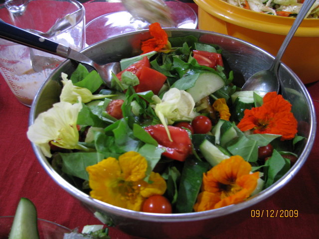 tomato and flower salad